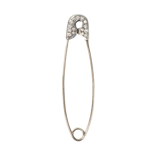 Chrome Hearts Silver Safety Pin (Paved Diamonds) BF