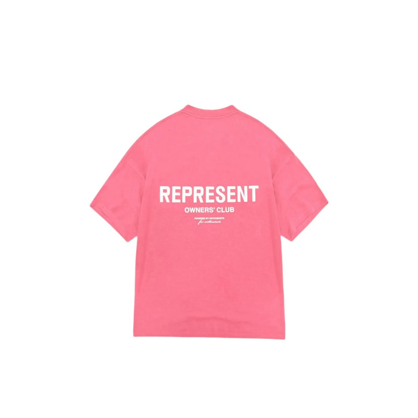 Represent Owner's Club White Bubblegum Pink Tee