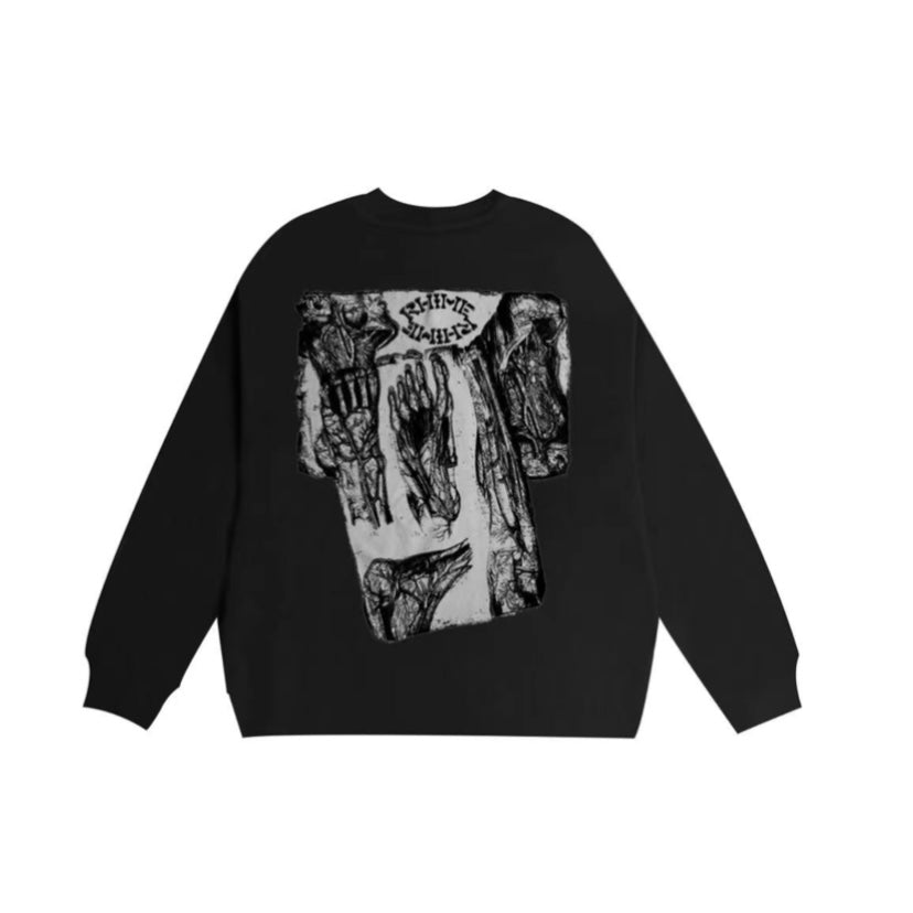 Rhime Body Anatomy Black Long Sleeves Tee MrMEE