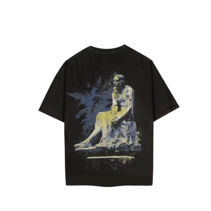Rhime Jesus In Dark Vintage Black Tee MrMEE