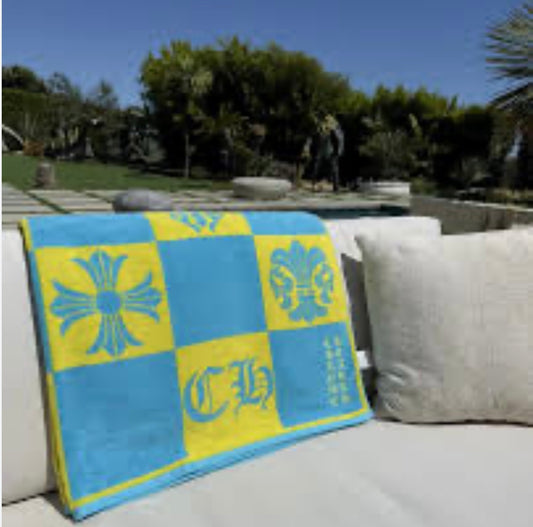 Chrome Hearts Blue Yellow Towel