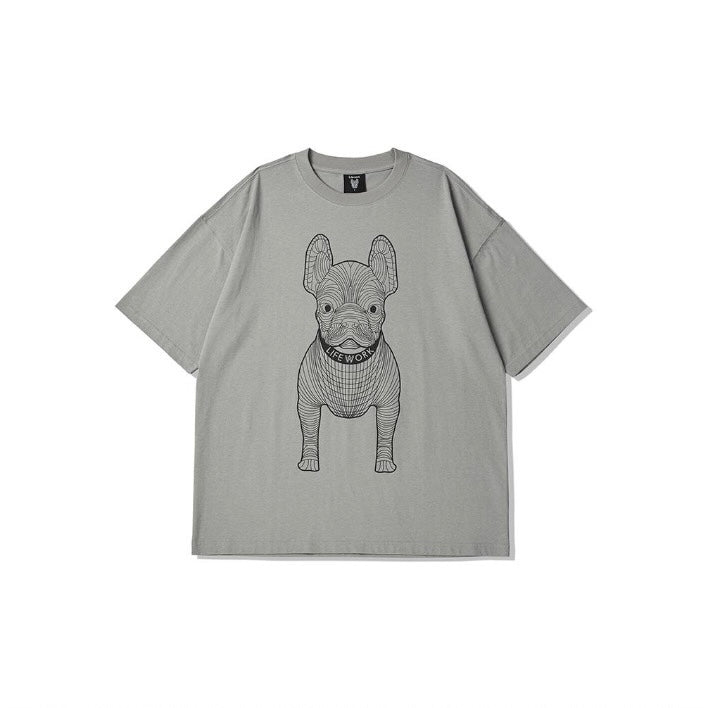 LifeWork Outline Mascot Black Grey Tee