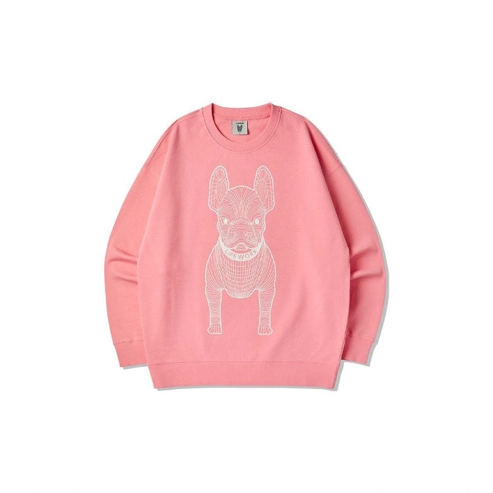 LifeWork Outline Mascot White Pink Sweatshirt