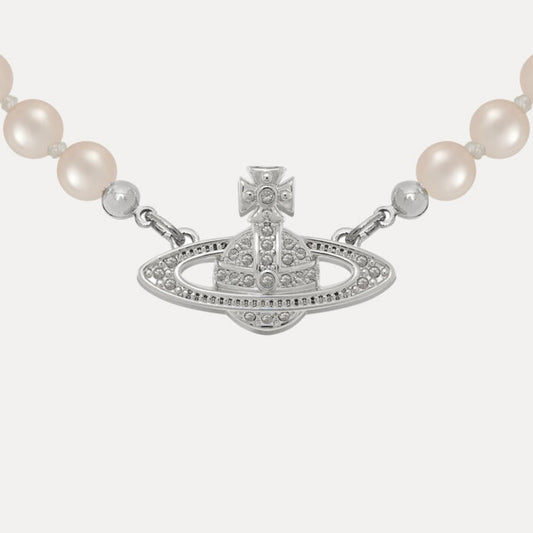 Vivienne Westwood Mini Bas Relief Platinum Choker