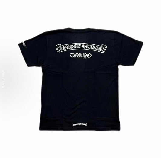 Chrome Hearts Tokyo Exclusive Scroll Label Logo Black Tee