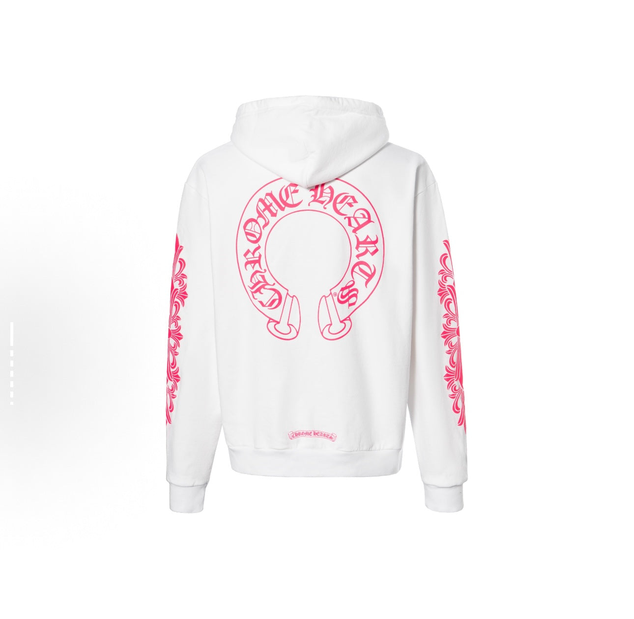 Chrome Heart Classic Pink Logo White Hoodie M