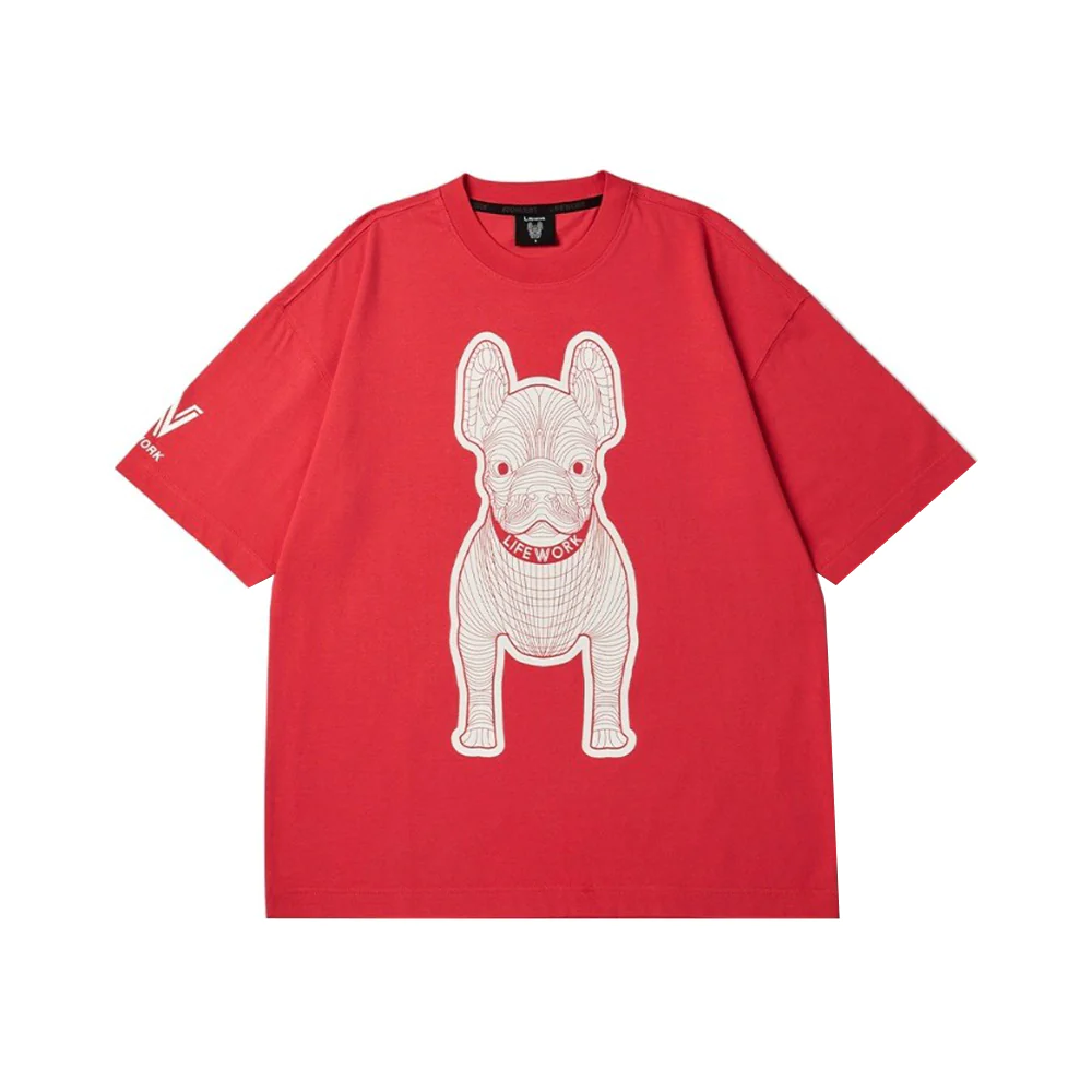 LifeWork Mascot White Red Tee