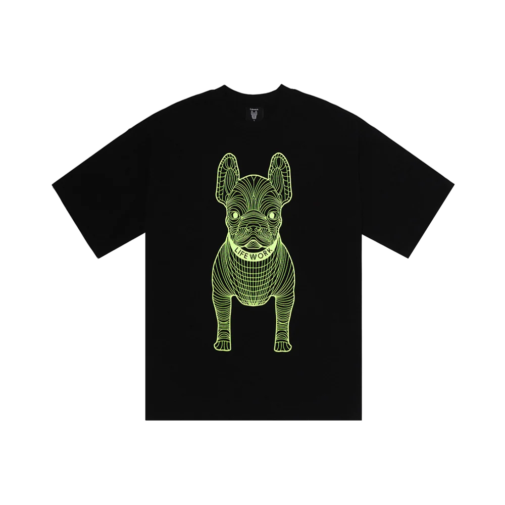 LifeWork Outline Mascot Green Black Tee