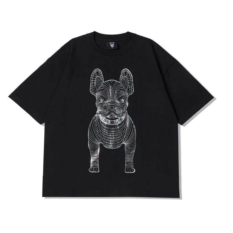 LifeWork Outline Mascot Silver Black Tee