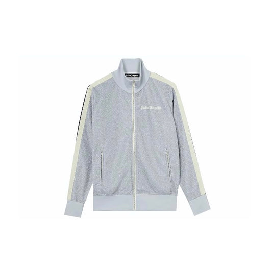 Palm Angels Glitter Bomber Grey Black Track Jacket