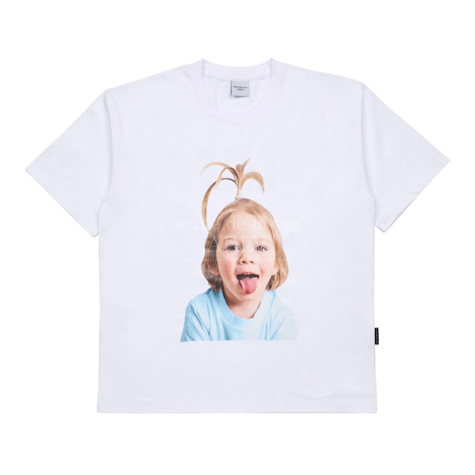 ADLV Baby Face Apple Hair Boy White Tee