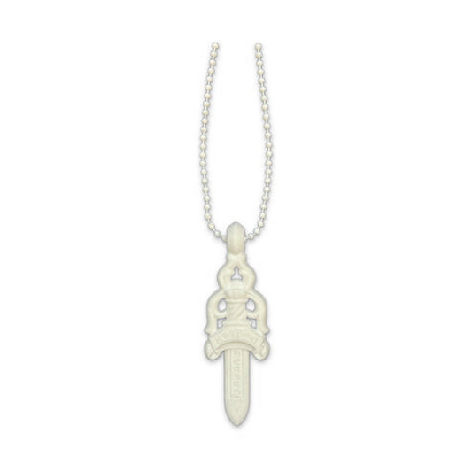 Chrome Hearts Rubber Large Dagger White Necklace