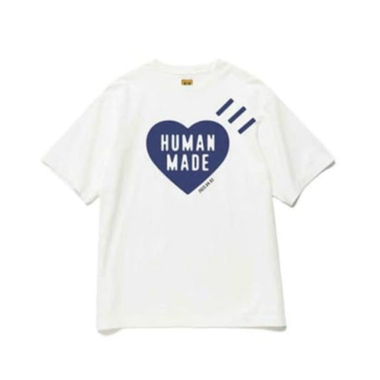 Human Made Blue Heart Logo White TEE JM