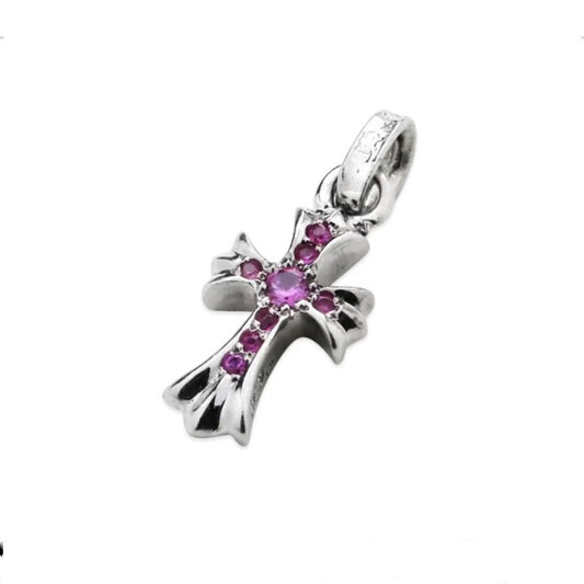 Chrome Hearts Baby Fat White Gold Pendant (Pink Sapphire) BF