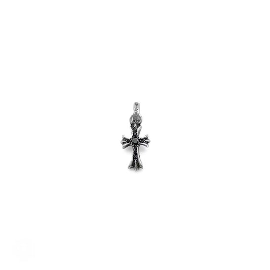 Chrome Hearts Baby Fat White Gold Pendant (Black Diamonds) BF