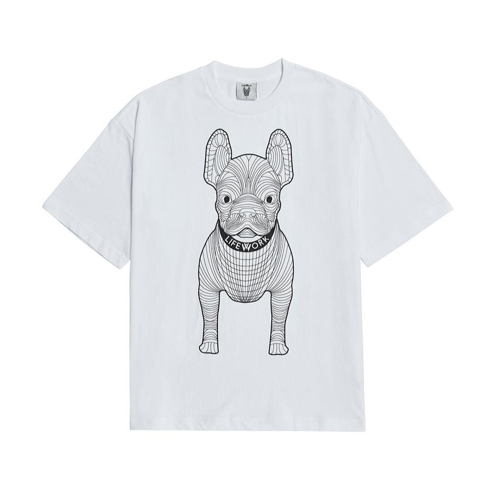 LifeWork Outline Mascot Black White Tee