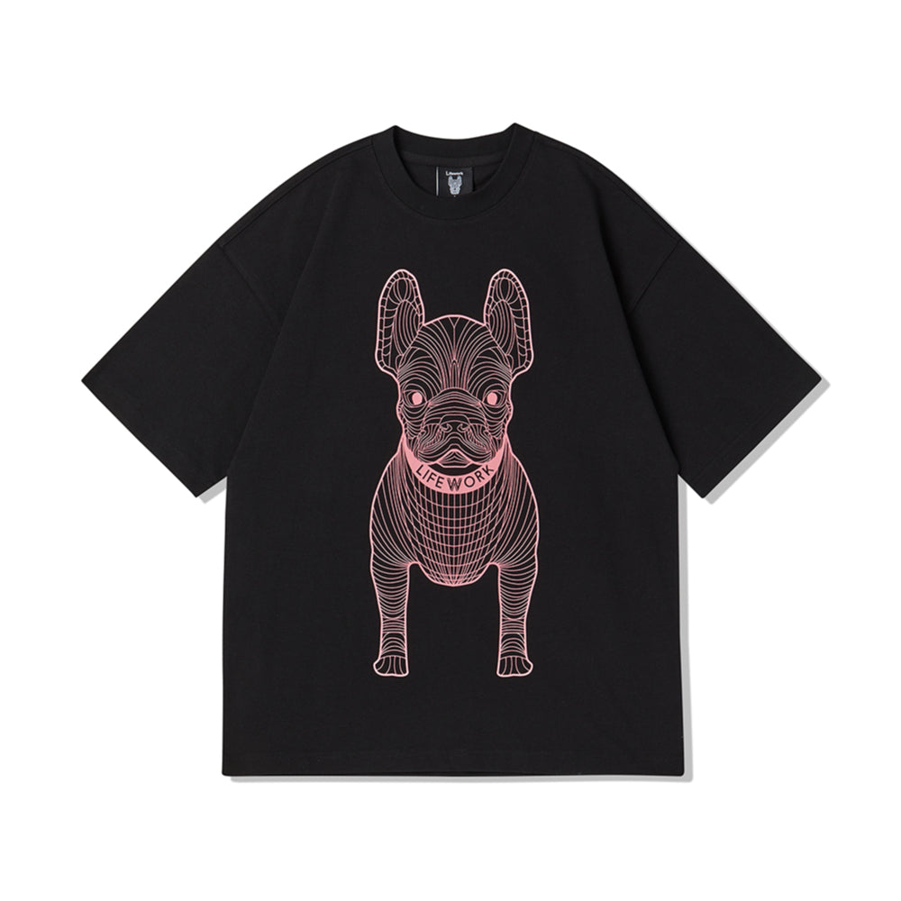 LifeWork Outline Mascot Pink Black Tee