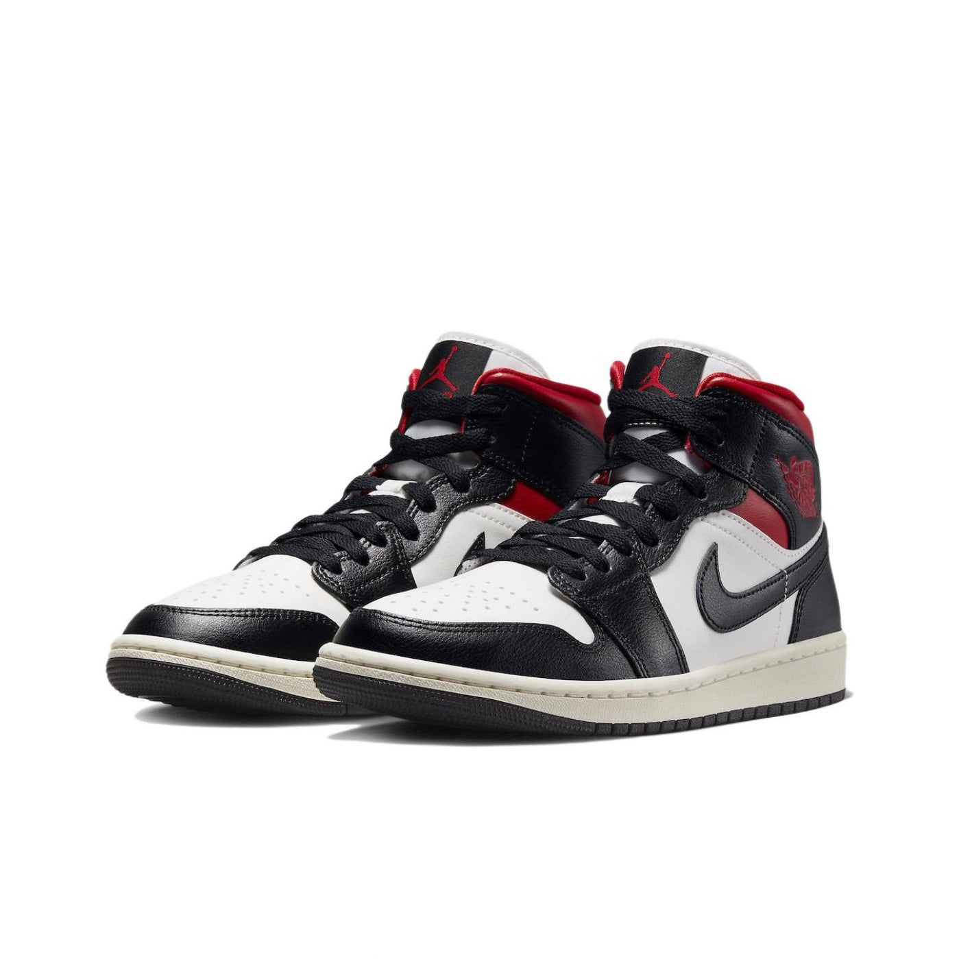 Air Jordan 1 Mid Sail Gym Red Women