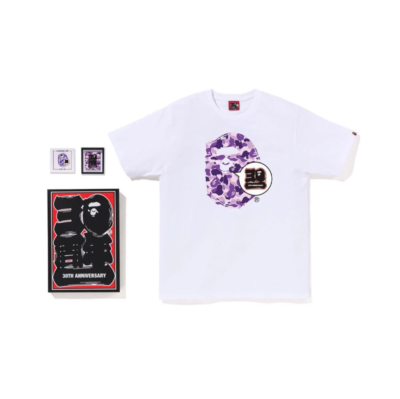 Bape 30th Anniversary Ape Head TW Edition White Tee