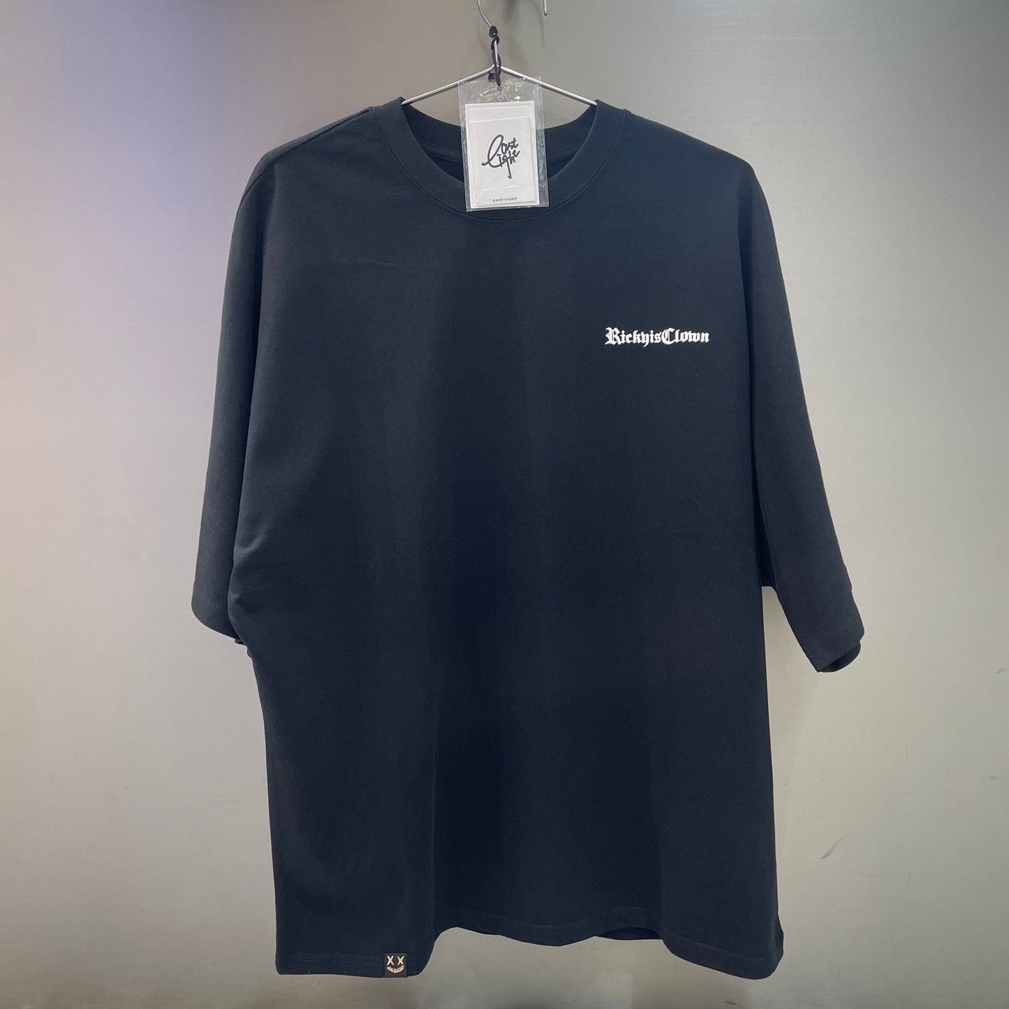 Rickyisclown Gathic Logo Drop Shoulder Oversized Black Tee