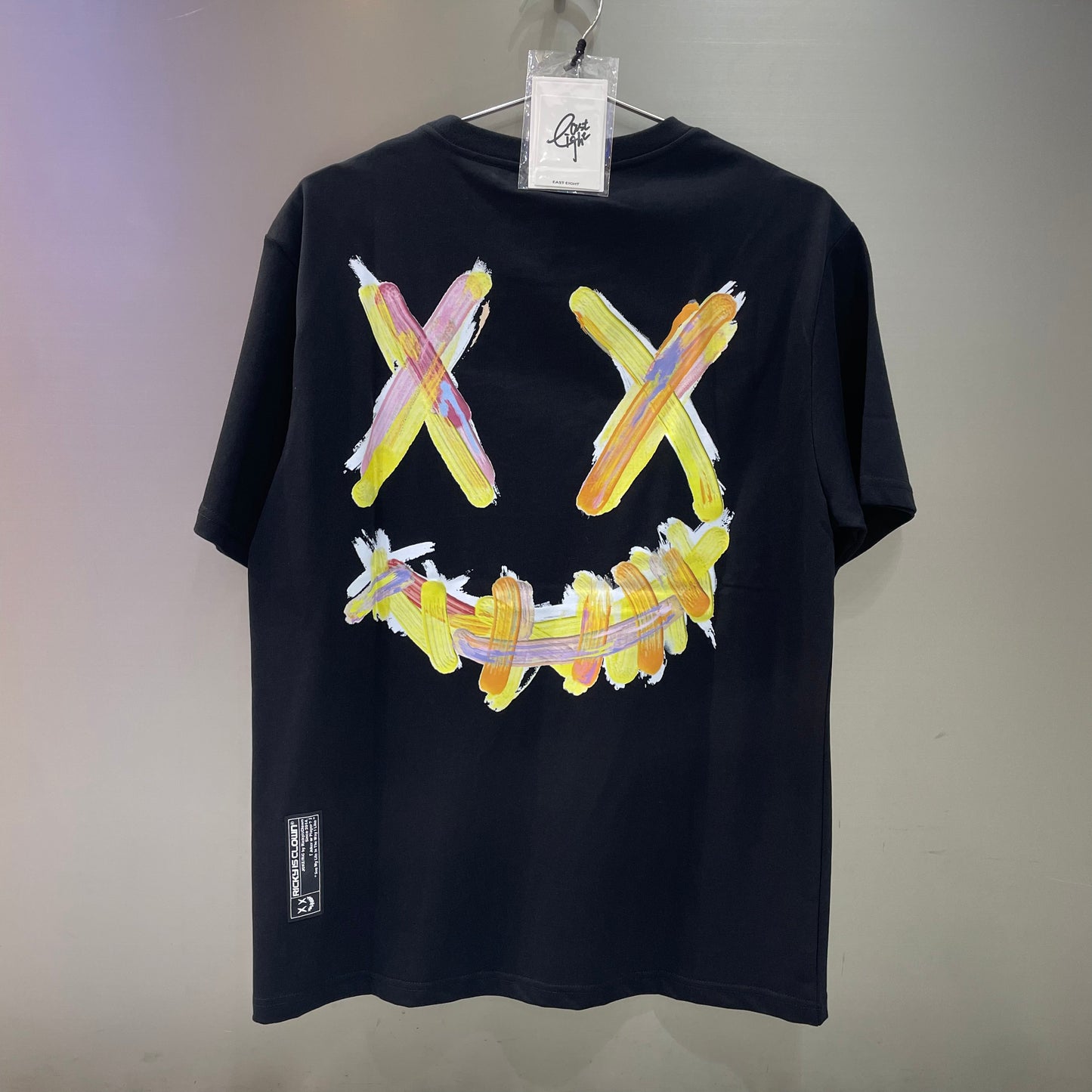 Rickyisclown Watercolor Smiley Black Tee